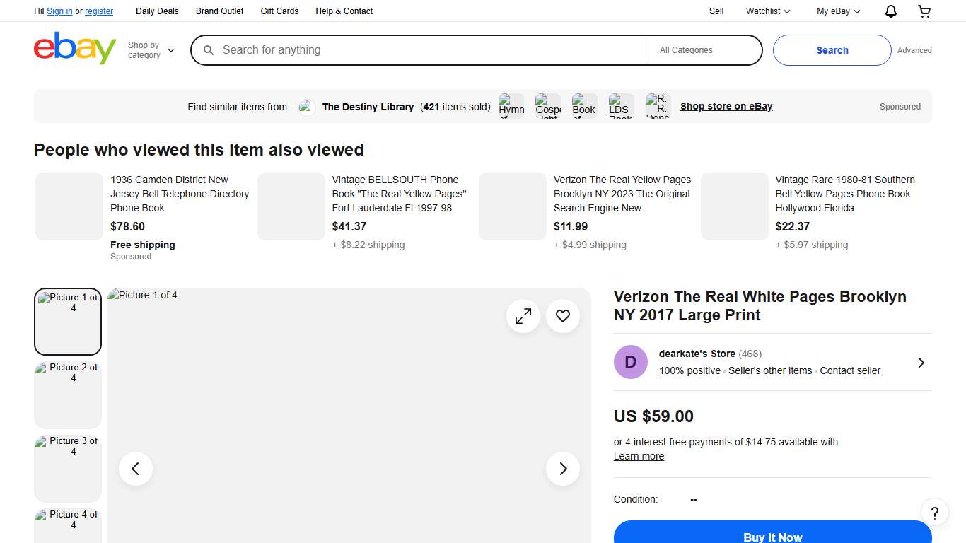 Verizon The Real White Pages Brooklyn NY 2017 Large Print eBay